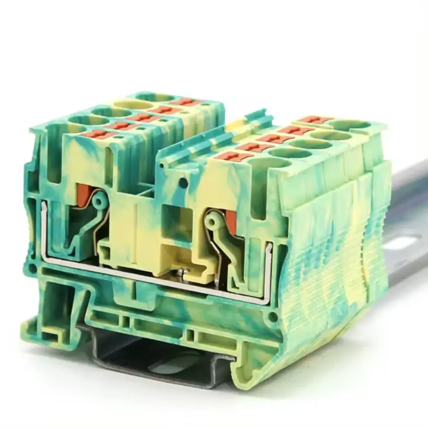 

80pcs PT10-PE 10m㎡ Top Contact Push-In Top Wiring Spring Cage RPV10-PE Din Rail Terminal Block Approved by U/L CE RoHS