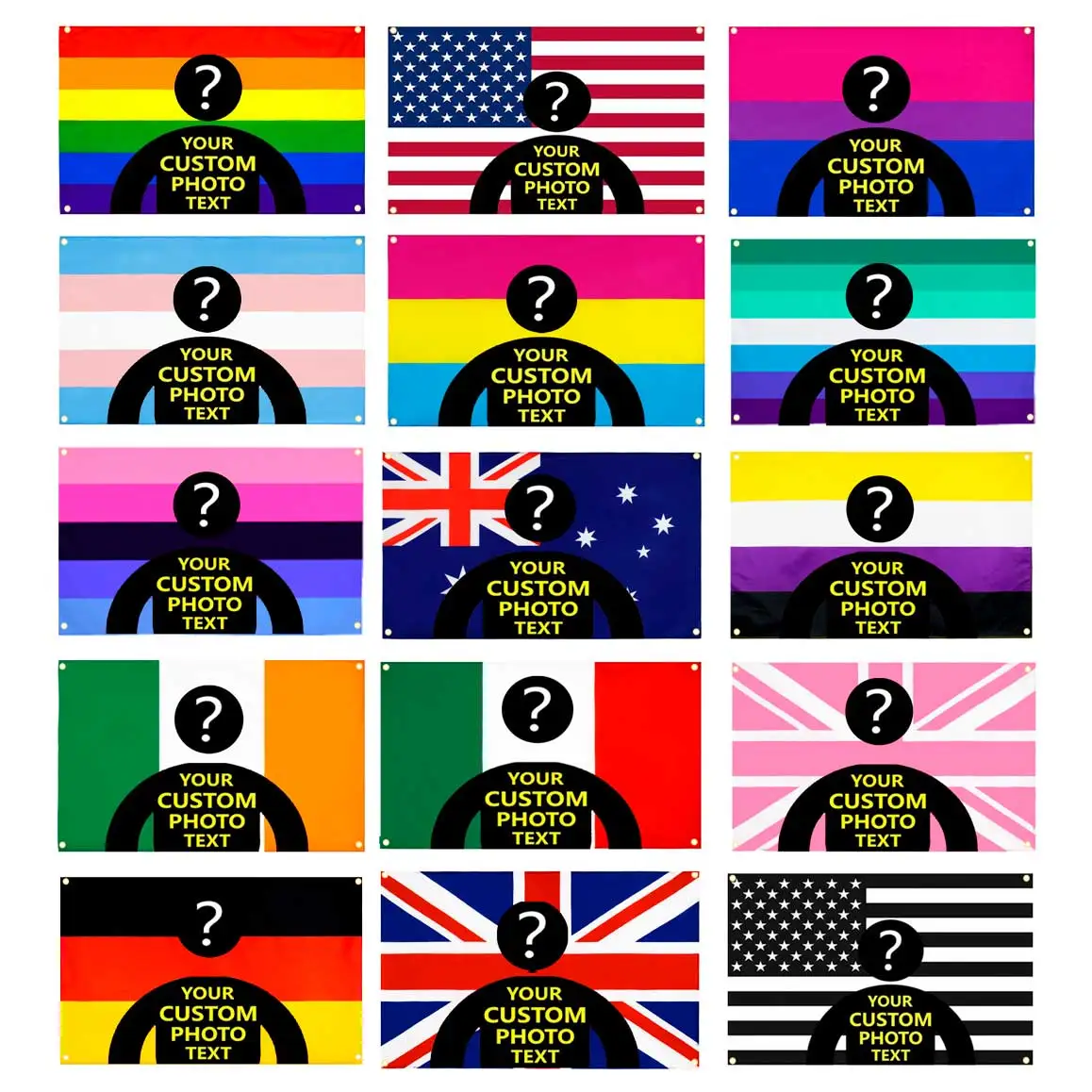 DIY Custom Pink USA America Flag LGBT Rainbow UK Design Your Own Image Tapestry Poster Flag For Indoor Decoration, Home Decor