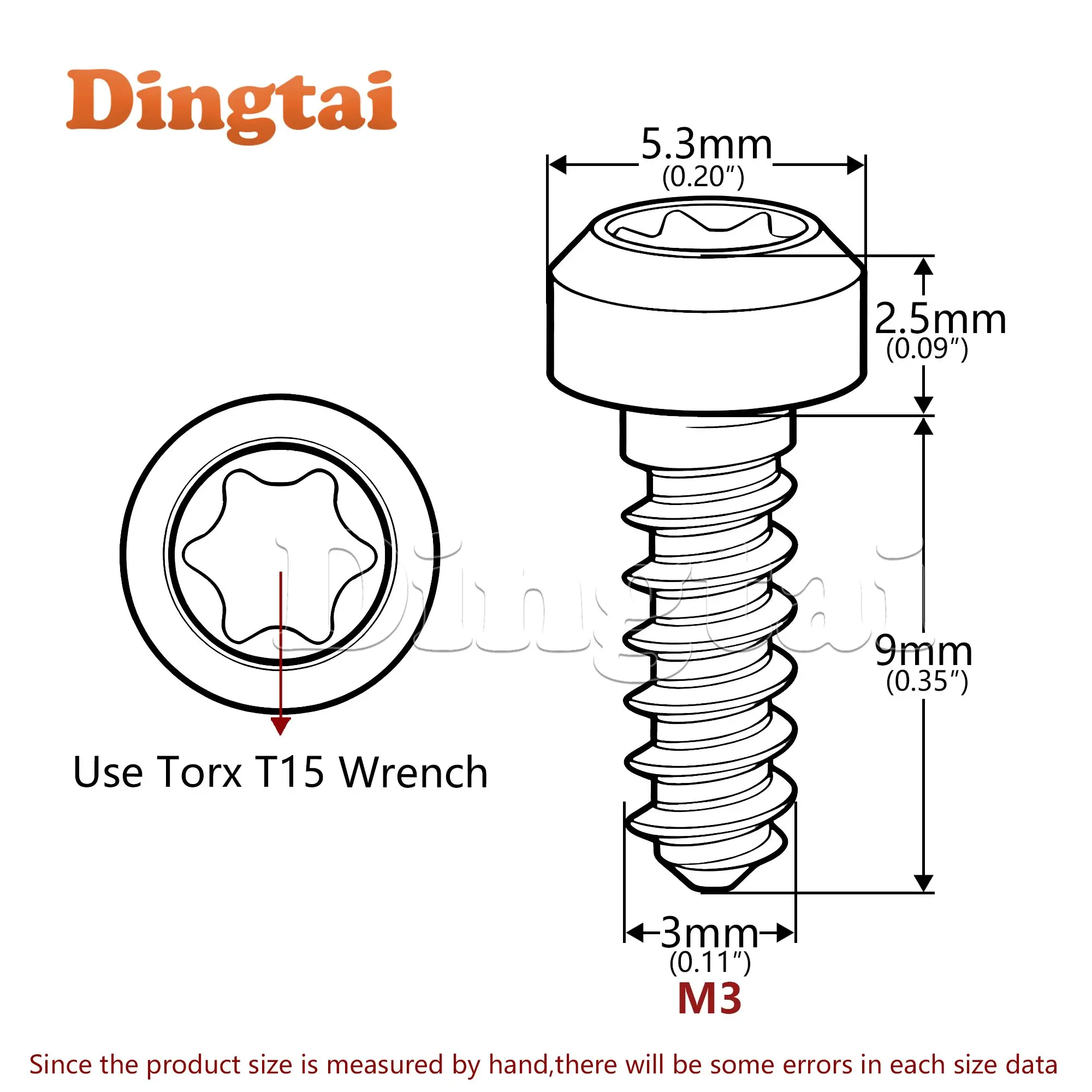 Titanium Bolt 5/10PCS  M3 Internal Hex Self-Tapping Screwmotorcycle and electric vehicle modification