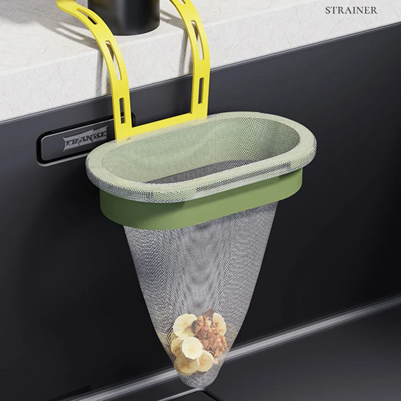 Sink Suspension Holder Filter Sink Strainer Bag Leftovers Garbage Storage Rack Kitchen Hanging Fine Mesh Holder 50pcs Mesh Bag
