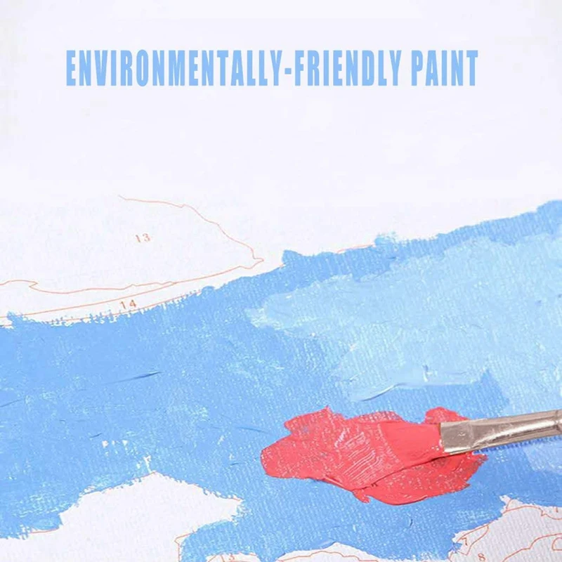 Cat dengan angka untuk orang dewasa, alat lukis DIY untuk pemula, lukisan akrilik sepeda cocok untuk ruang tamu