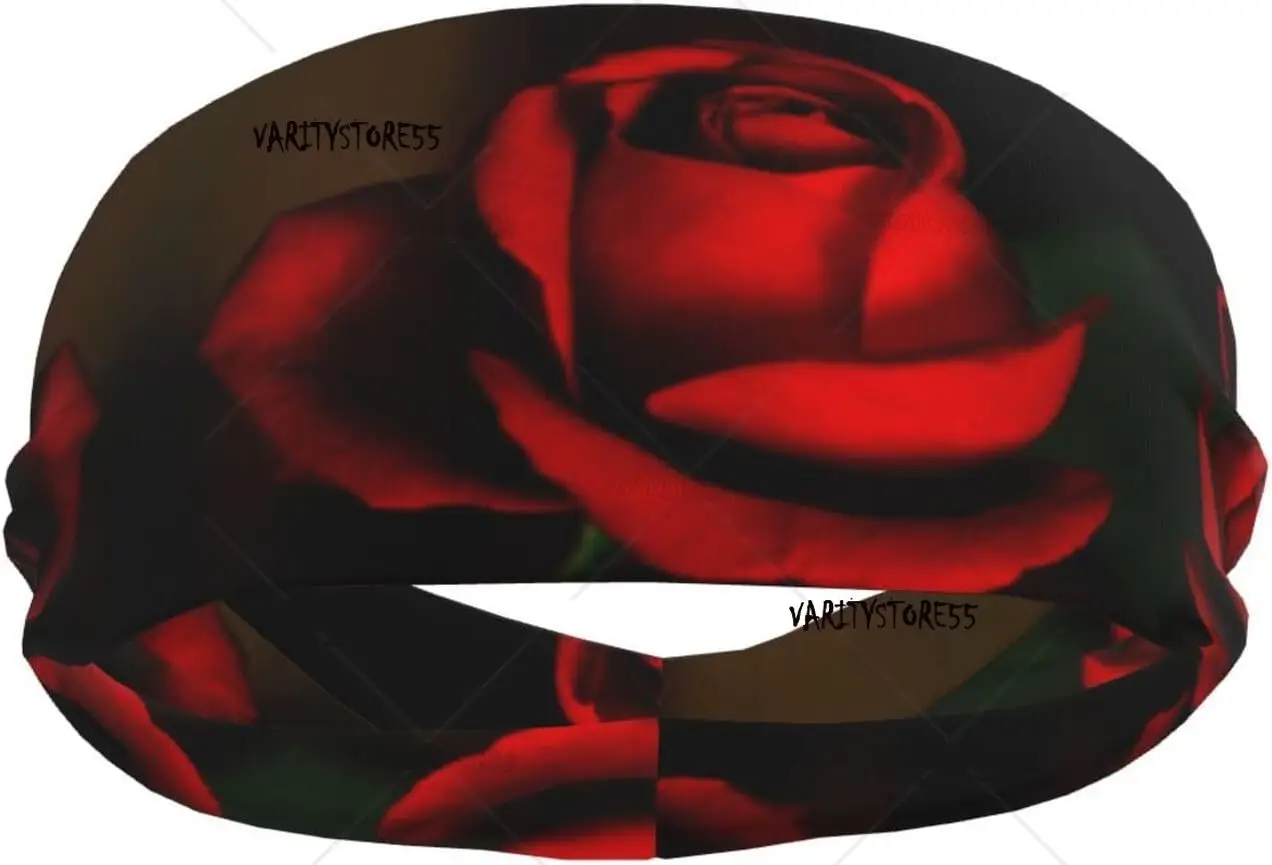 

Flower Sports Sweatbands for Women Men Headbands Rose Stretchy Sweatband Women Head Bands Soft Headband