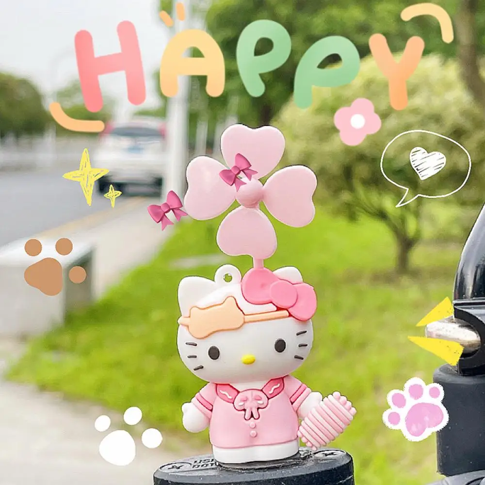 

Kawaii Hello Kitty Windmill Bicycle Ornaments Anime Kuromi Cinnamoroll Cartoon Mountain Bike Accessorie Decorate Toy Kids Gift