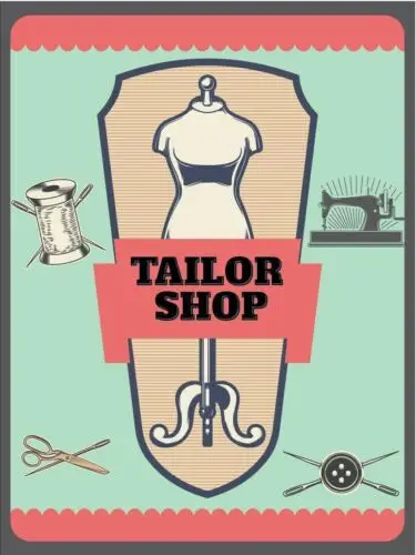 Tailor Shop Metal Wall Plaque Art Vintage tin sign retro Advertising tin sign