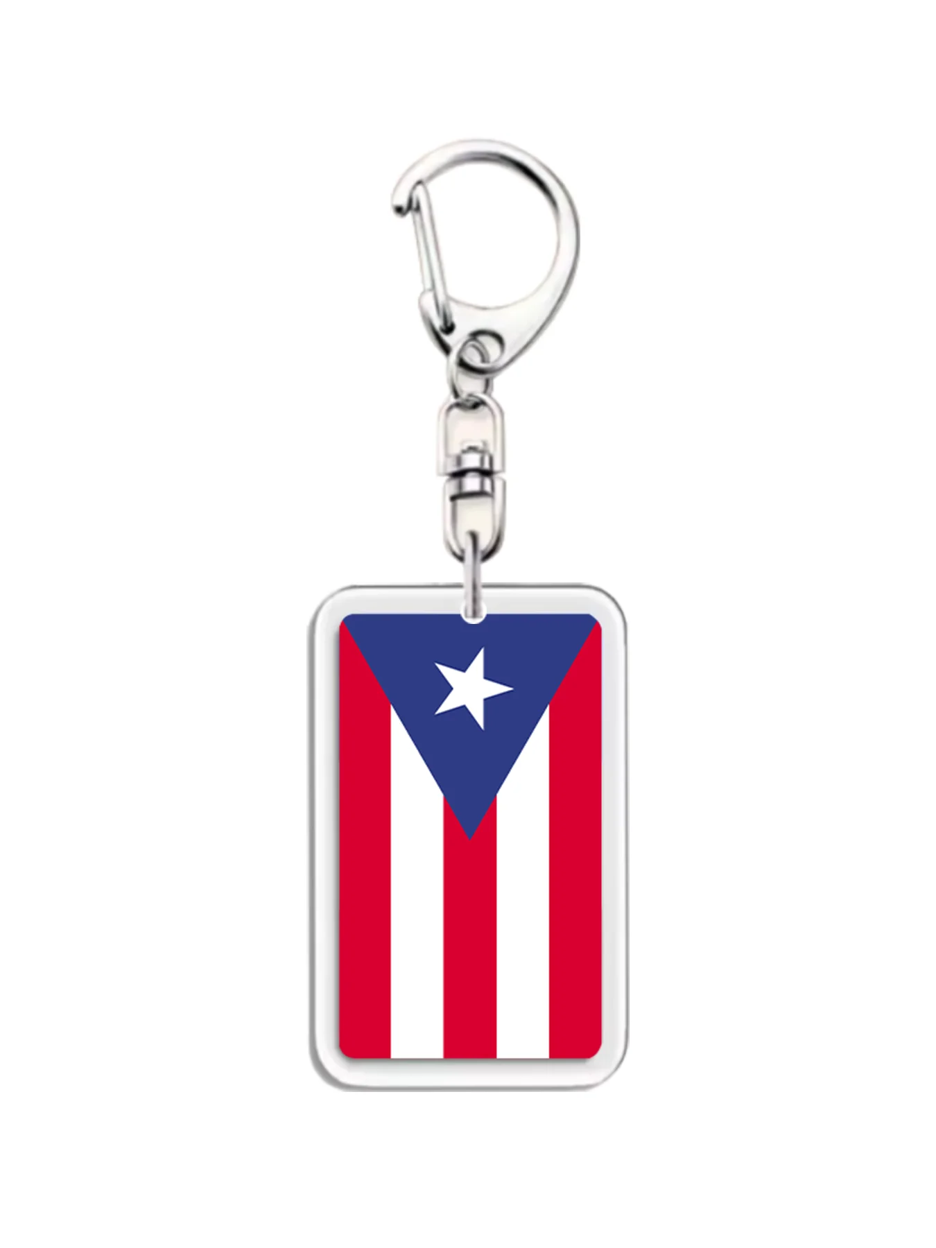 Schlüsselanhänger mit Puerto-Rico-Flagge, Acryl-Schlüsselanhänger, exquisit und langlebig, klassisches Accessoire für Rucksäcke, Geschenk für Freunde.