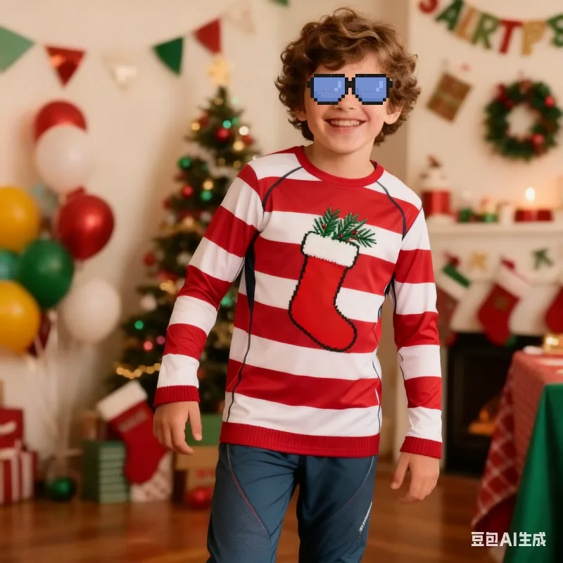 

Christmas Printed Long Sleeved T-shirt,adult and Child Parent-child Outfit,holiday Gift, Breathable Quick Drying Comfortable Top