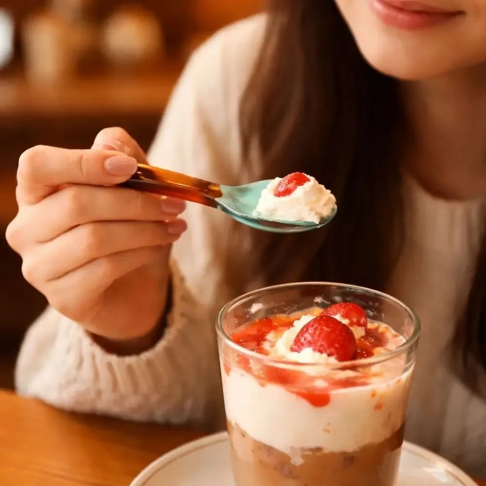 Creative Small Glass Spoon High Temperature Round Coffee Mixing Spoon Colorful Oatmeal Yogurt Spoon