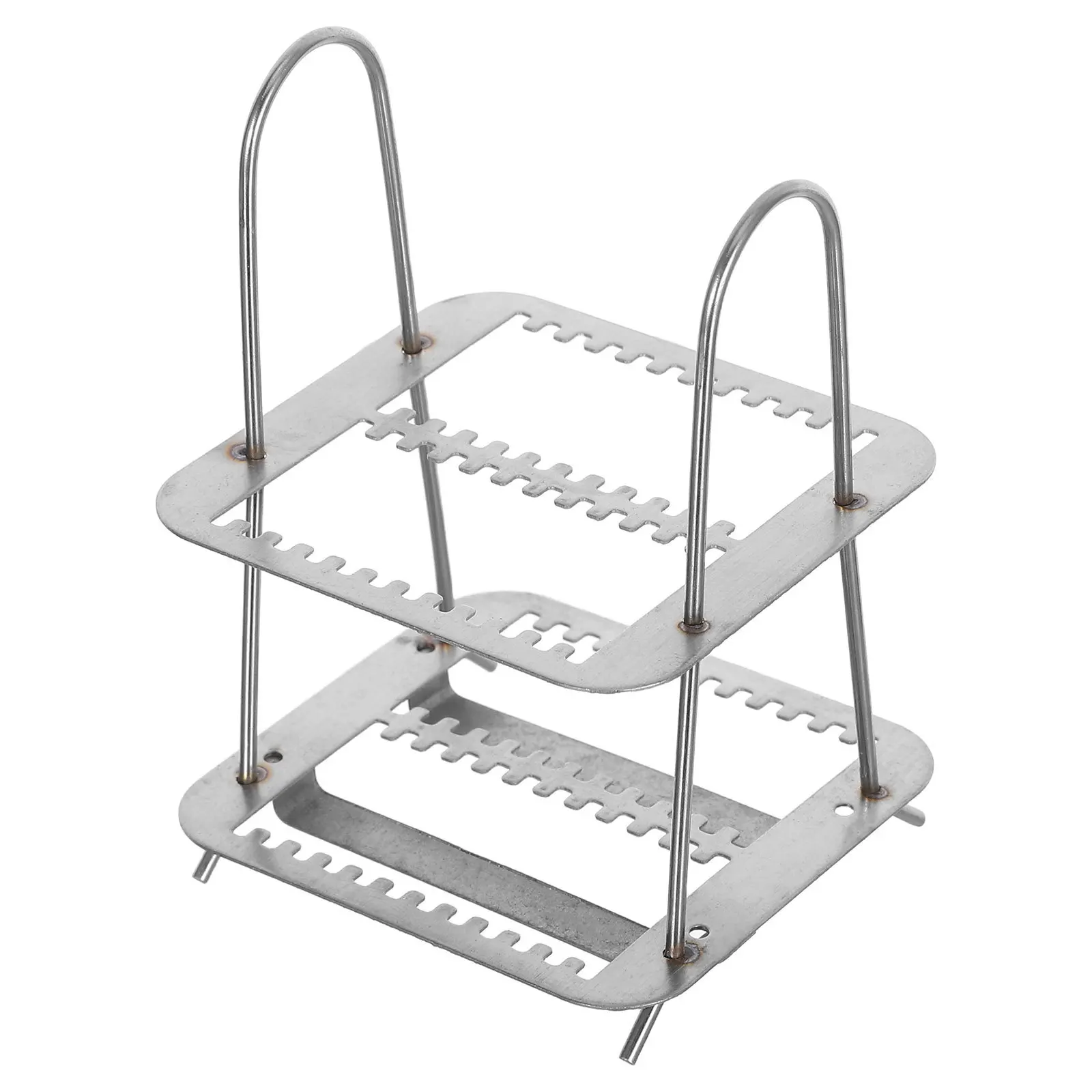 

Microscope Slide Staining Rack Stainless Steel 3.7X2.7X2.7In Vertical Design For Laboratory Biology Experiments Multi-Slot