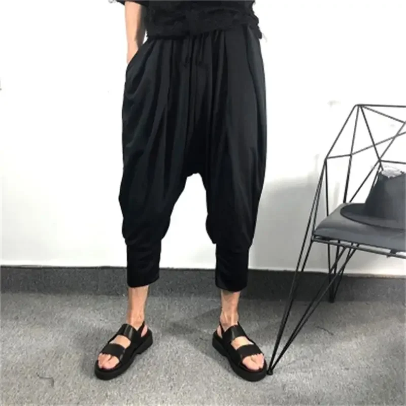 

Men's Harlan Pants Summer New Fashion Trend Classic Simple Personality Hanging Crotch Leisure Large Size Seven-Minute Pants