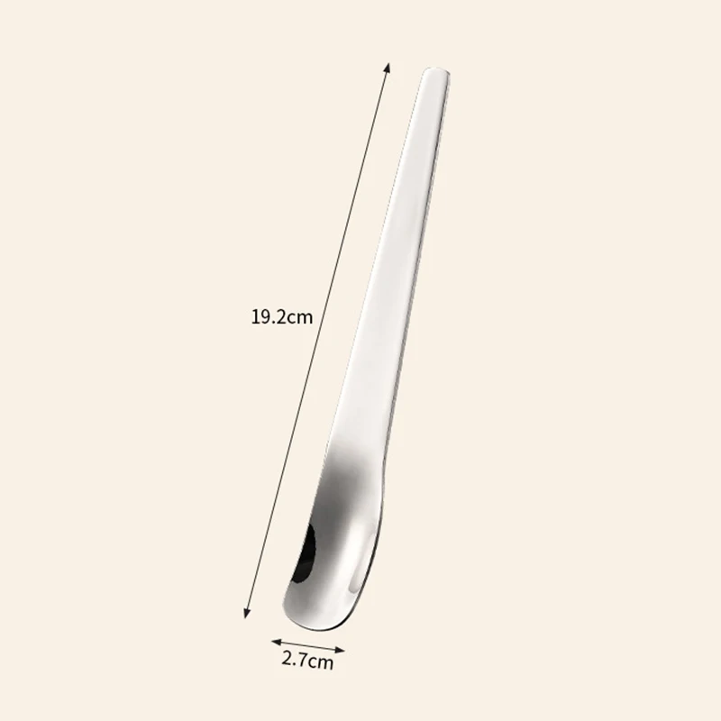 304 Stainless Steel Ice Cream Spoon Multi-purpose Yogurt Dessert Scraper Spoon Oat Cake Jam Mixing Scoop for Home Kitchen Use