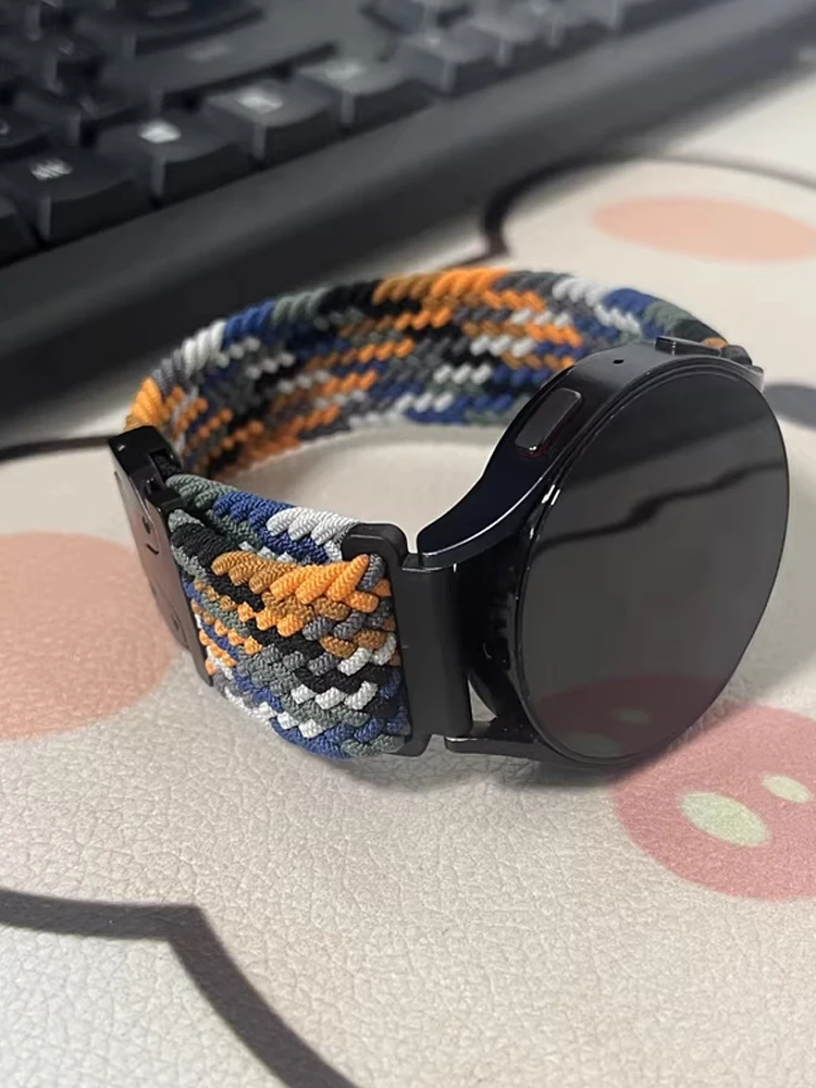 Bracelets de montre 20mm 22mm, pour Samsung Galaxy Watch 7/FE/6/5/pro/4/classique tressé, boucle solo, Huawei watch GT 2 3 pro 4 bandes