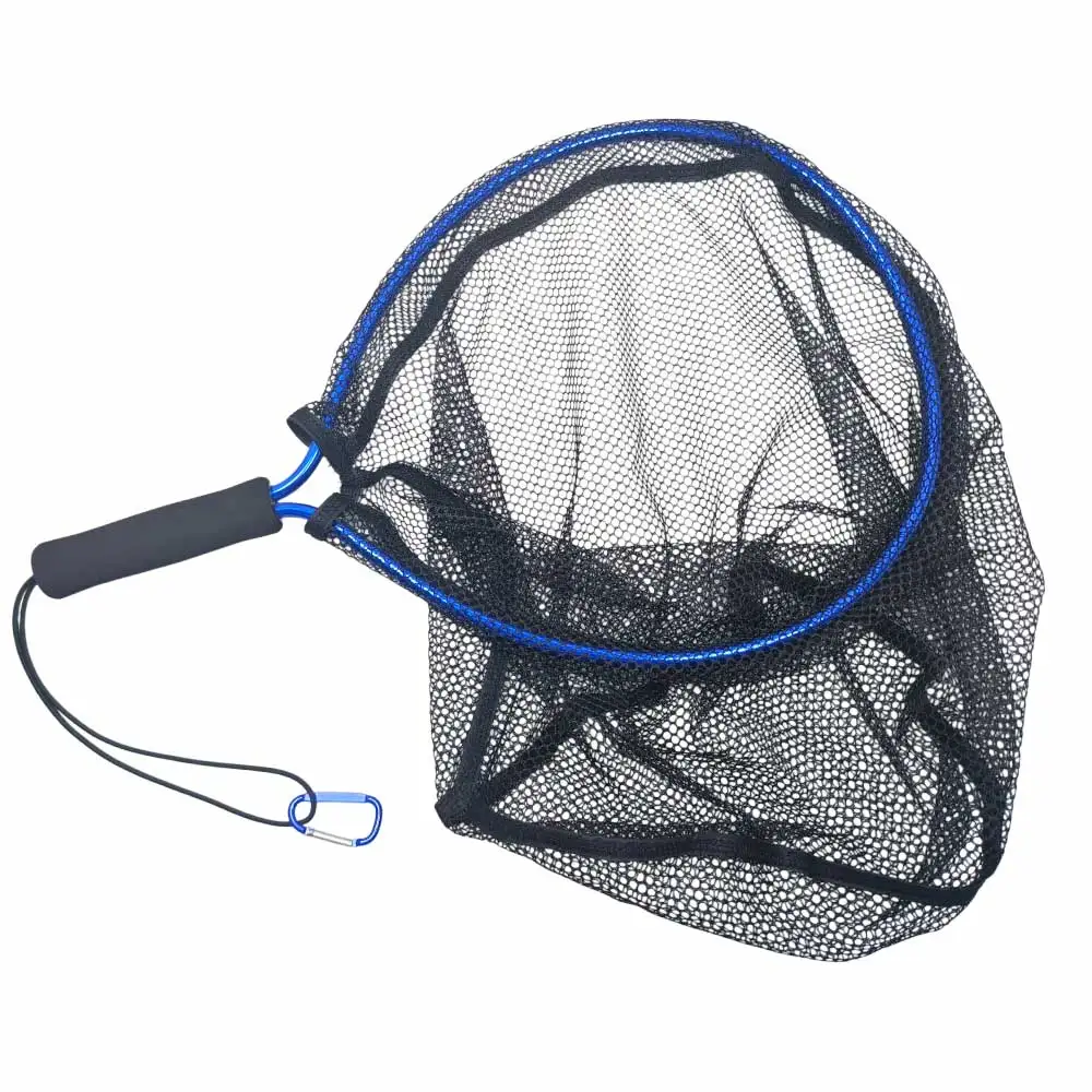 Ultra-Light Aluminum Landing Net Durable Polyester Mesh Fishing Net with EVA Handle Fast Currents Stream Raft Fishing Nets Tools