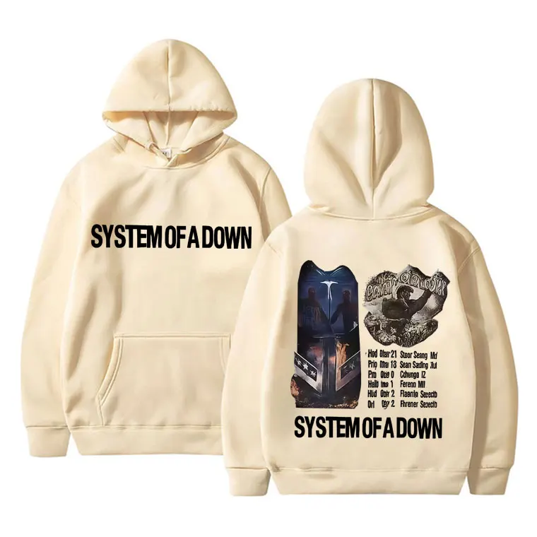 نظام الرجعية من أسفل مزدوجة الوجهين طباعة هوديي الرجال النساء خمر روك المتضخم البلوز الذكور 90s البديل المعادن البلوز #5