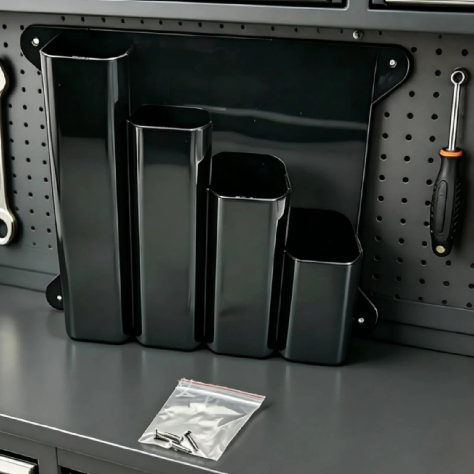 Wall Mounted Zip Tie Organizer Space Saving Wall Mount Zip Tie Rack Easy to Install Pre-Drilled Holes for Workshop, Garage