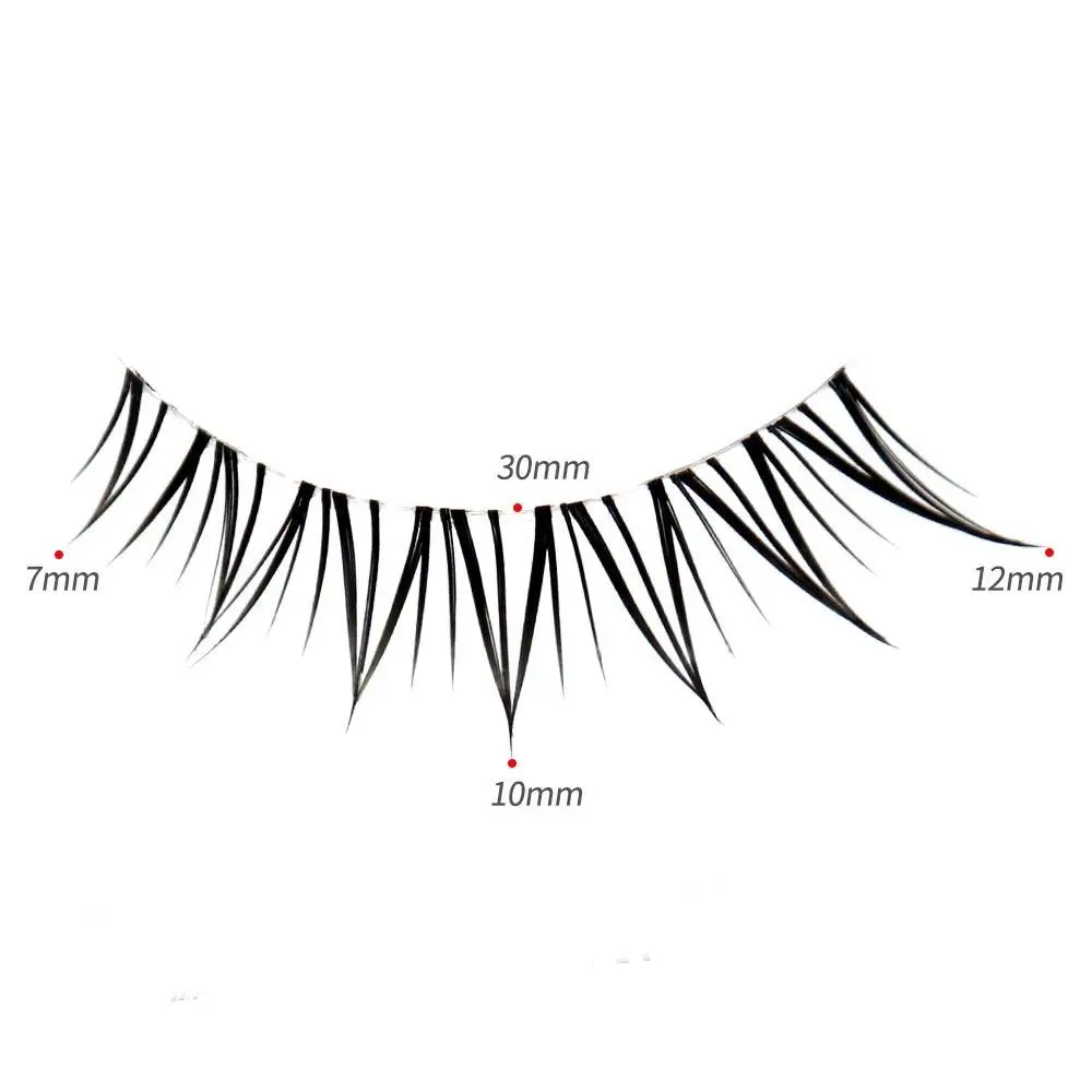 여성용 내추럴 룩 여우 속눈썹, 개별 클러스터 인조 속눈썹, 클리어 밴드, 자연스러운 인조 속눈썹, 푹신한 룩, 5 쌍