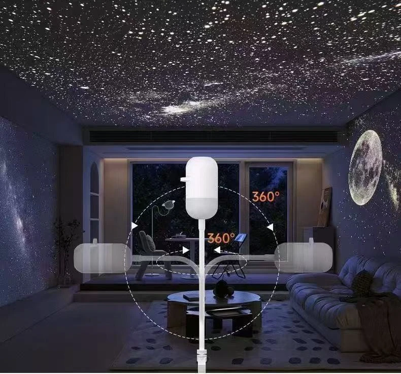Star Projector Night Light USB Powered with Interchangeable Film Slides Galaxy Moon Saturn for Kids Bedroom Home Room Decor