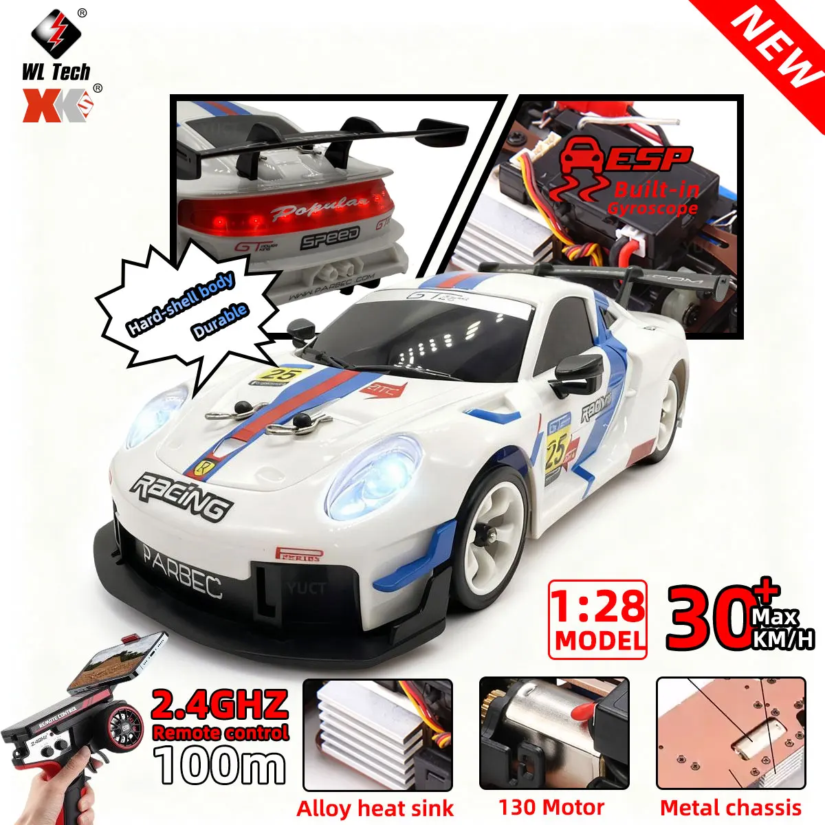 

WLtoys RC Car 284191 1/28 Мини RC Drift Car 2.4G Пульт дистанционного управления 284019 4WD Гоночная модель автомобиля Светодиодный светильник Гироскоп Игрушки для мальчиков Подарок