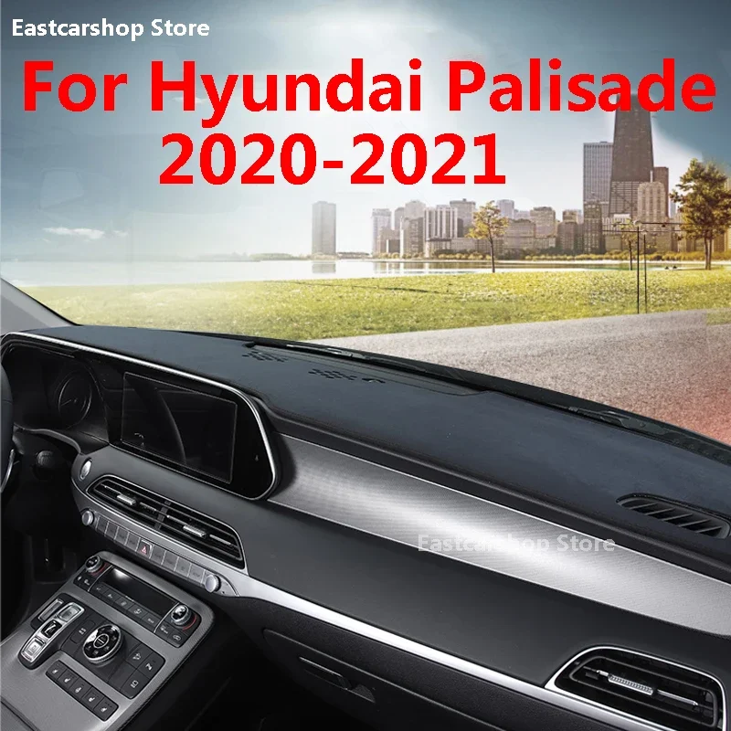 

For Hyundai Palisade 2020 2021 2022 Car Velvet Dashboard Mat Anti-UV SunShade Instrument Panel Carpet LHD Protective Accessories