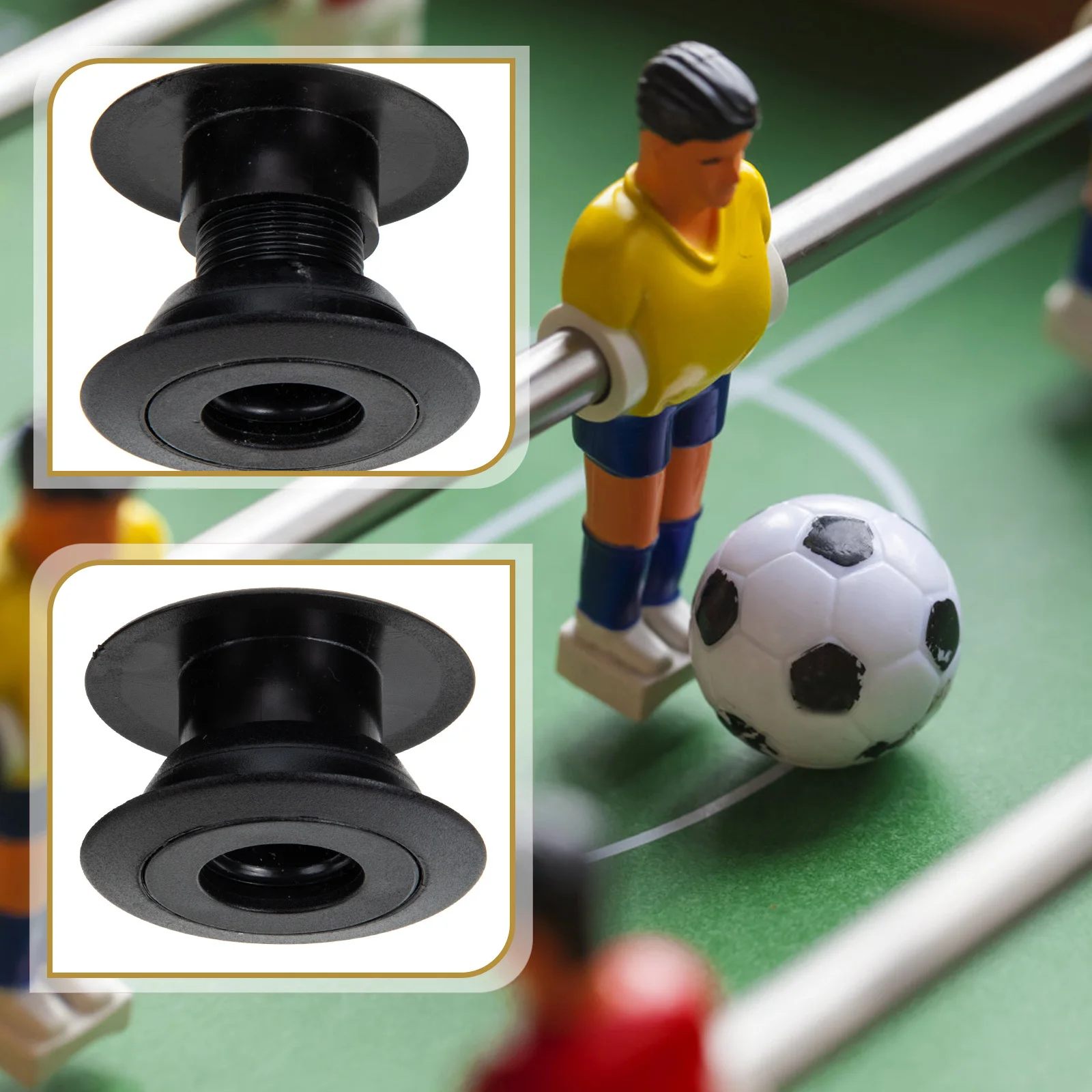 10 أزواج من البطانات فووسبالل بديلة لطاولة كرة القدم البلاستيكية محامل قضيب عالمية لطاولات كرة القدم