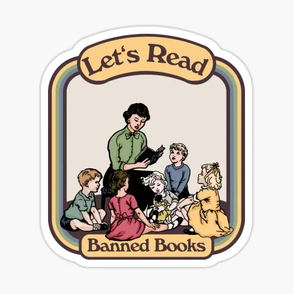 Let Is Read Banned Books  Stickers for Cartoon Background Funny Room Luggage Print Living Room Decor  Laptop Window Anime Wall