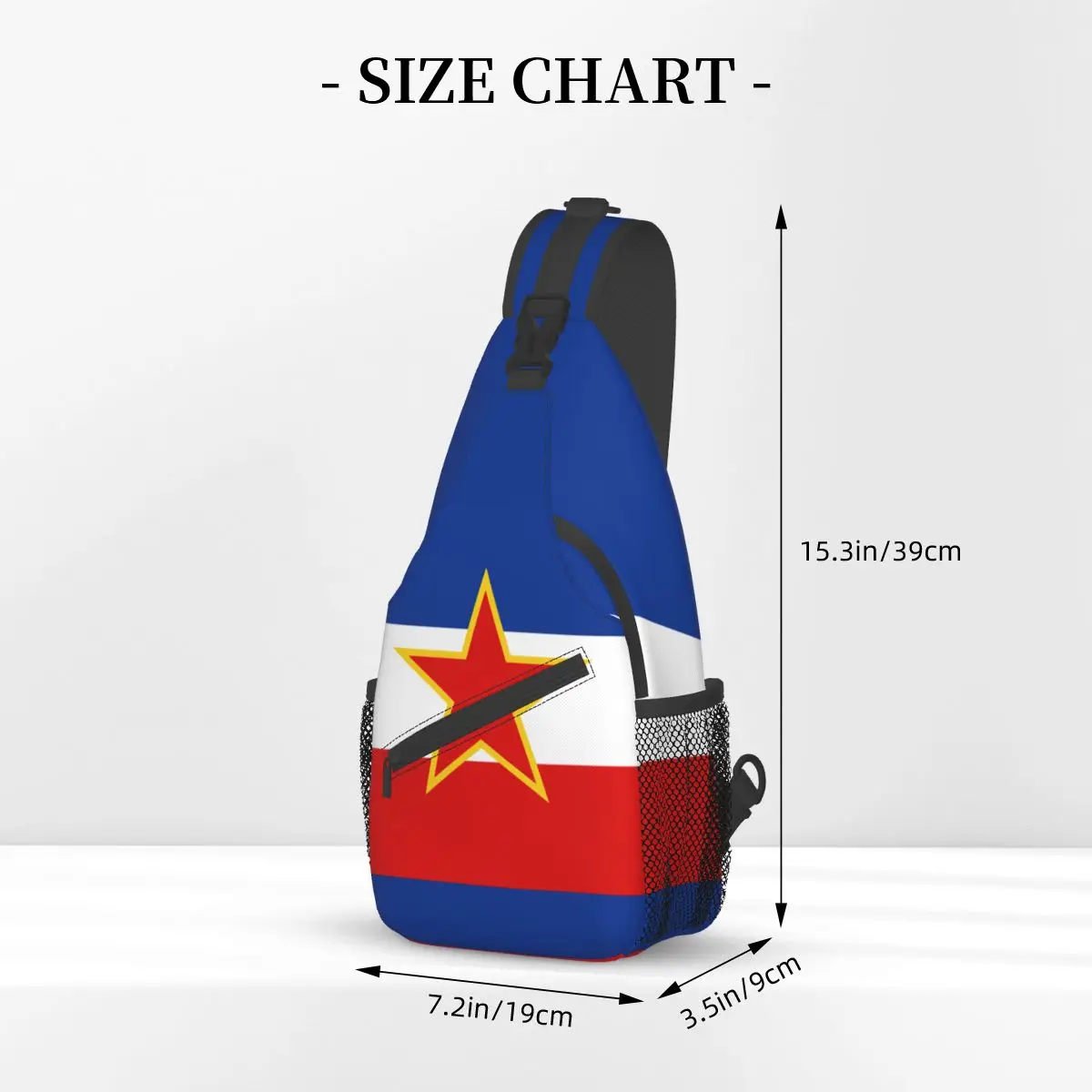 Yugoslavia Vlag Kleine Sling Bags Borst Crossbody Schouderslinger Rugzak Outdoor Wandelen Daypacks Coole Bag