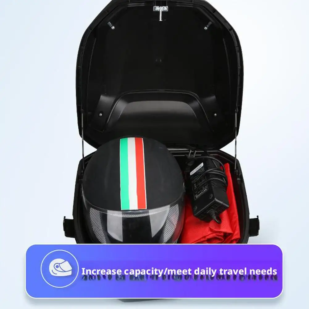 Motorcycle Tail Box Scooter Boots Trunk Cool ABS+PP Solid Case For Full Helmet Storage Organizer Box Tail Box Back