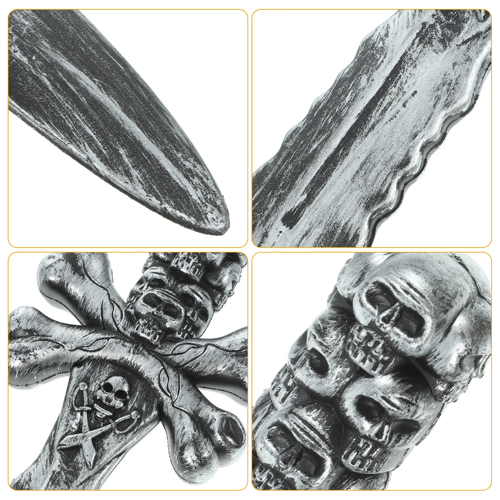 قطعتان من دعامات سيف القراصنة البلاستيكية القوية، مثالية لأداء مرحلة حفلات الهالوين التنكرية وأعياد الميلاد #4