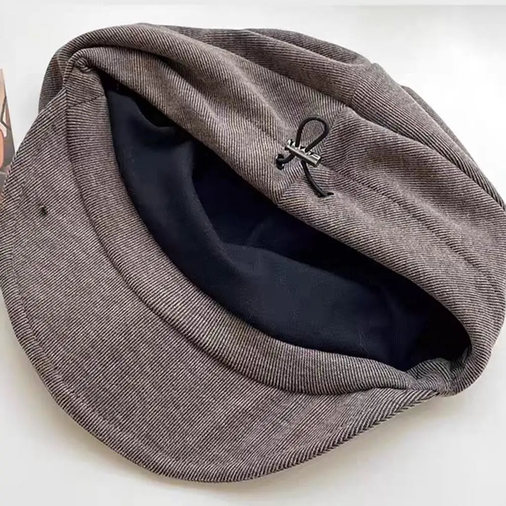 Boina de nube, gorras de pintor, sombrero de mujer, sombreros octogonales, sombrero de pintor plisado, adelgazamiento facial, tamaño de cabeza grande, gorra de moda de estilo japonés