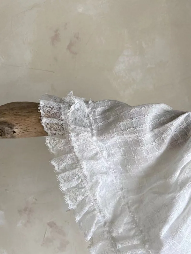 2026 Sommer Baby Mädchen Rock Süßer Spitzen-Rüschen-Schürzenrock aus Baumwolle für Kleinkinder, einfarbig, vielseitig kombinierbar, Tutu, Schnürrock für Säuglinge – Detail 4
