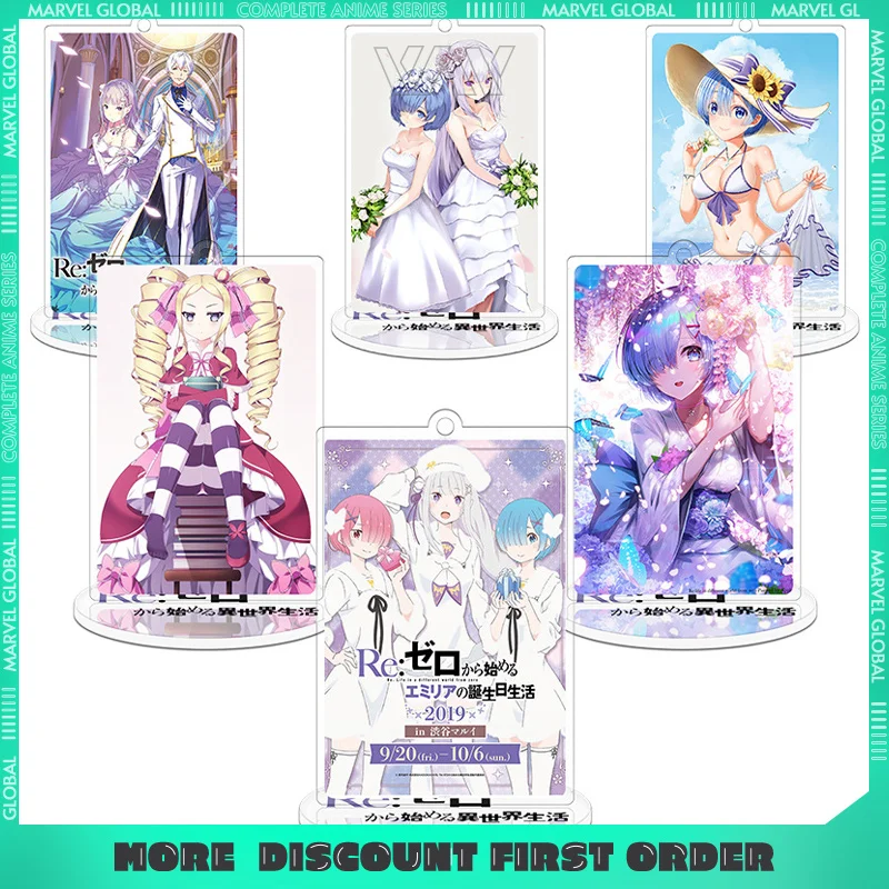 

Re:ZERO Q версия Rem акриловая подставка для персонажей аниме периферийная фигурка стоячие брелки настольные украшения фанат подарки игрушки для девочек