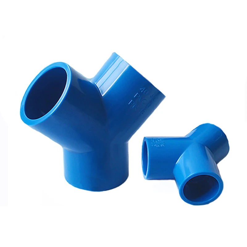 1-10pc 20-63mm Blue PVC Y 3-Way Connector Garden Irrigation Connector AquariumTee Joints Aquarium Shaped Water Pipe Connector