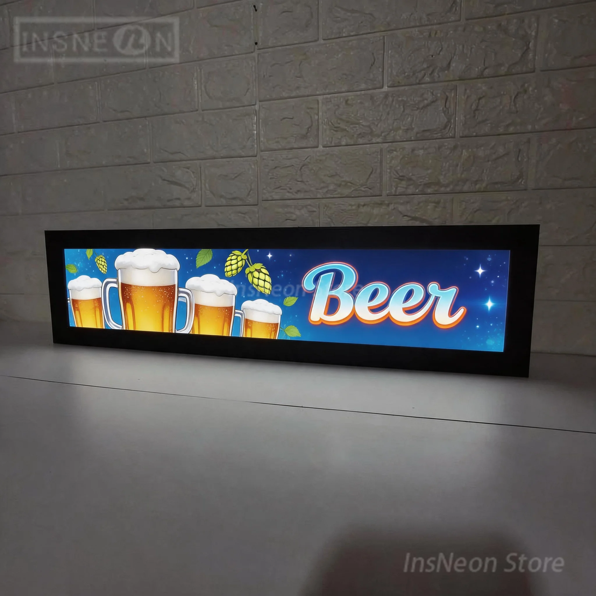 Advertising Led Panel Custom Neon Sign Beer Logo Business Letters Print Luminous Wall Personalized Illuminated Acrylic Signs