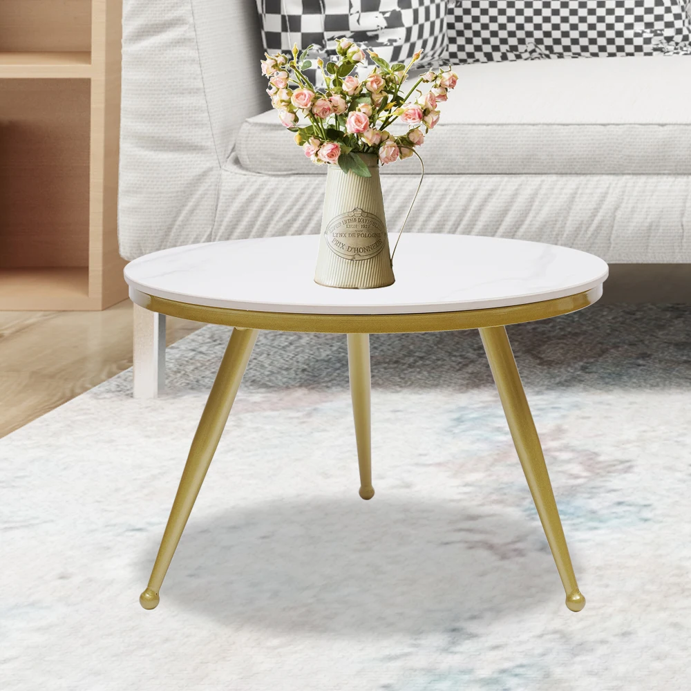 Marble Table Living Room Office Sofa Side Table Modern Round Coffee Table White