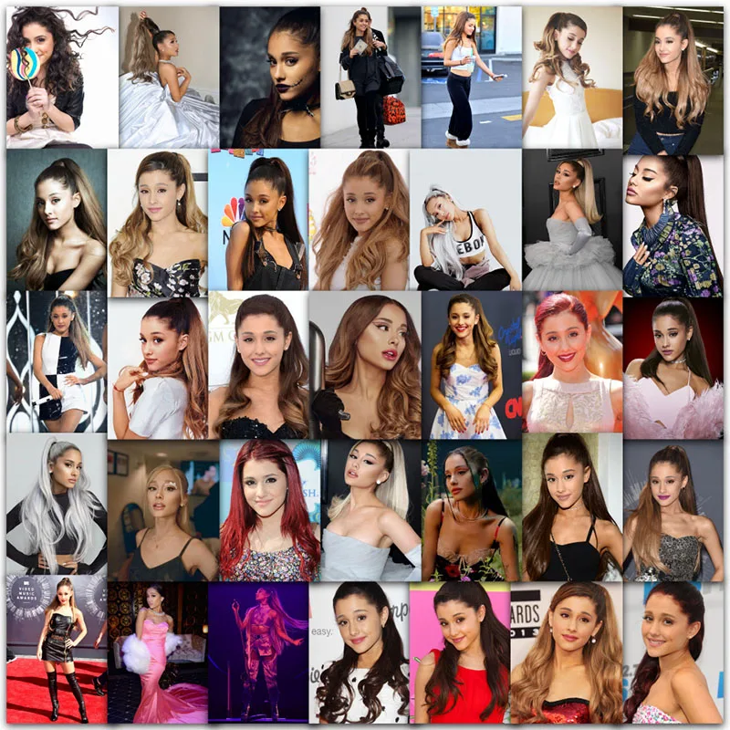 63 قطعة ملصقات المغني أريانا غراندي وسادة جذع الثلاجة مقاوم للماء أنيمي ملصقات أنيمي الشكل صورة اللعب ملصق هدية