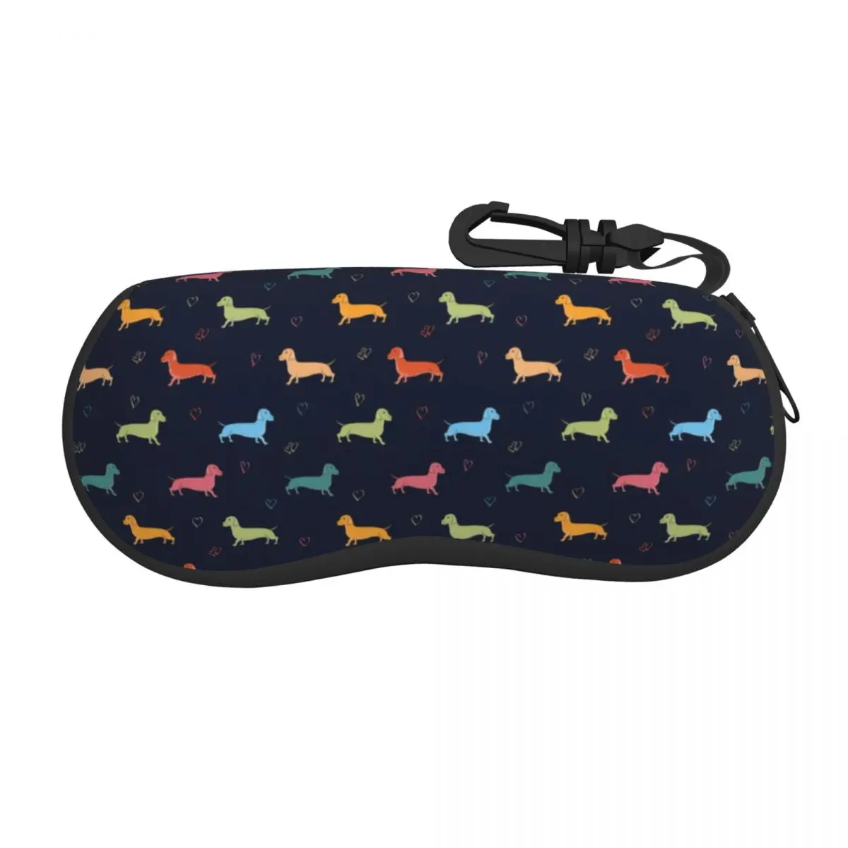 Custom Dachshund Shell Glasses Case Unisex Travel Badger Sausage the Wiener Dog Eyeglasses Case Sunglasses Protector Box