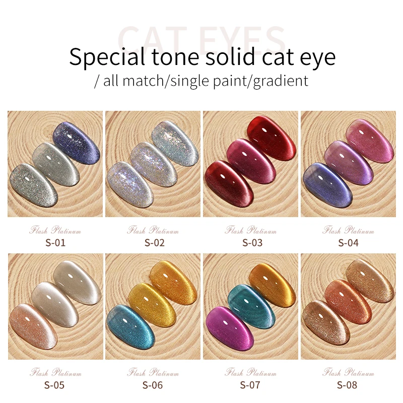 Esmalte de Gel holográfico para manicura, barniz de ojos de gato, Uv, magnético, 3 colores, 15ml