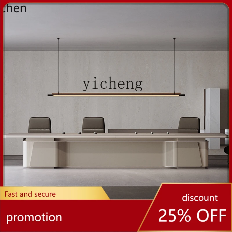 

ZML Conference Table Long Table and Chair Set High-end Rectangular Simple Conference Room Discussion Long Table