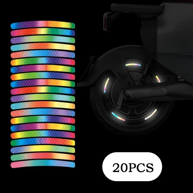 

20pcs Motorcycle Car Wheel Hub Reflective Sticker For Night Driving Luminous Decoration Crystal Warning Safety Sign Sticker