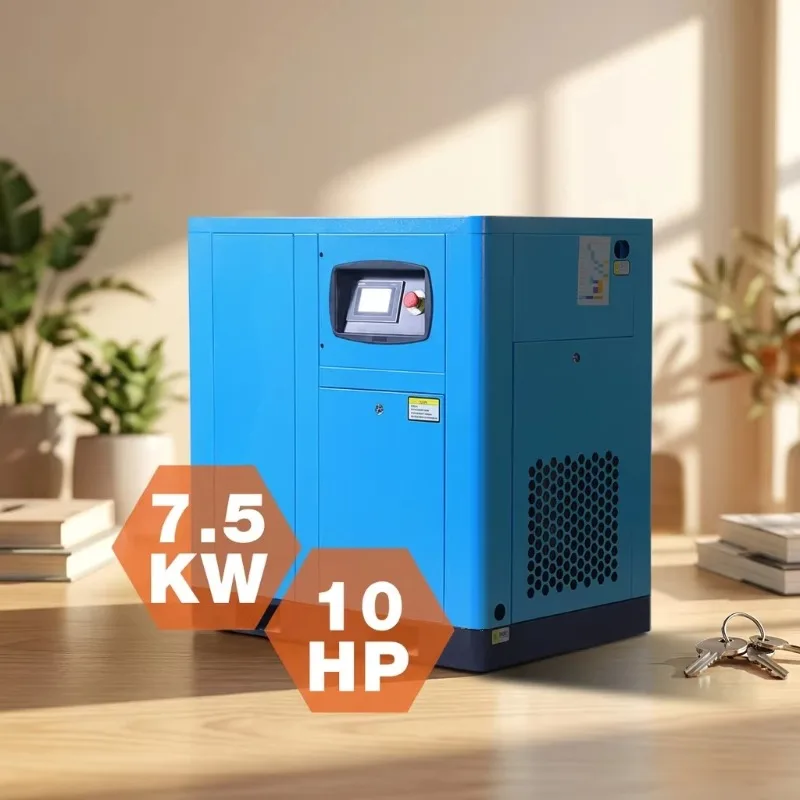 High-pressure variable frequency screw air compressor, oil-free lubrication, 7.5KW, 10HP, three-phase air cooling