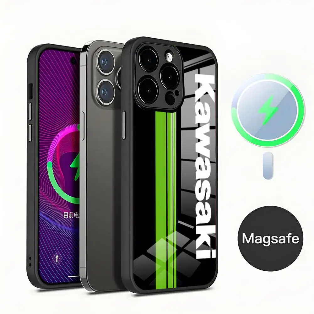 Maisto k-kawasakies funda de teléfono para motocicleta magnética para Iphone 16 15 13 12 14 11 Pro Max Mini X Xr Xs 8 resistente al desgaste 7 Puls 6 M