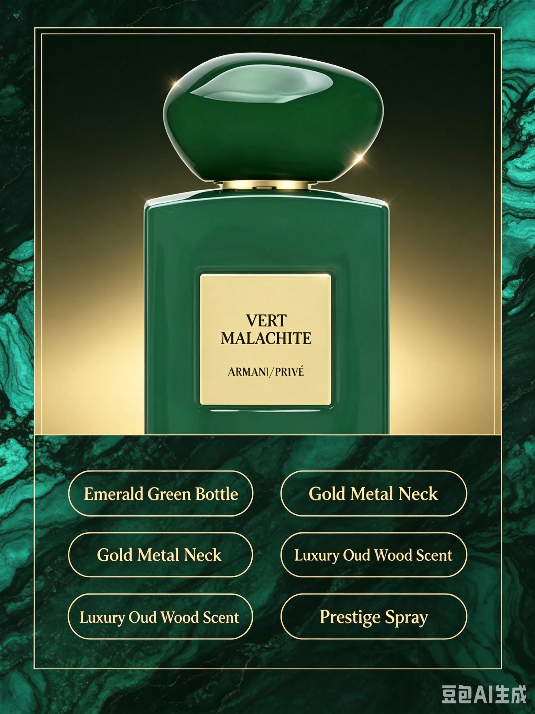Vert Malachite EDP 3.4oz 100ml, Luxury Private Collection Green Woody Unisex Niche Fragrance, Green Leaf Jasmine Cedarwood Vetiver Musk, Long Lasting Premium Designer Scent for Day to Night Wear, Unisex Gift view 4