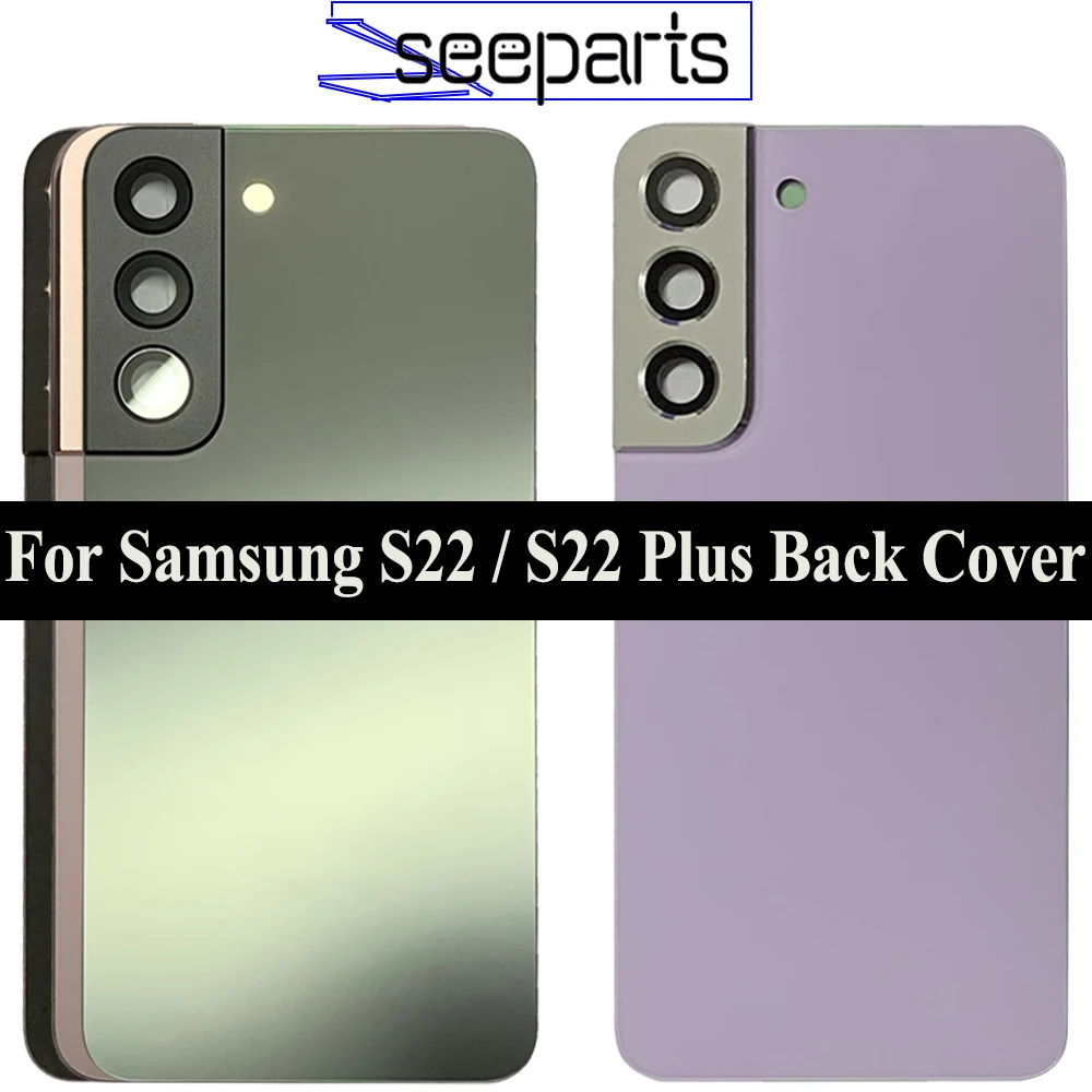 Untuk Samsung Galaxy S22 Plus S906B Penutup Baterai Belakang Pintu Kaca Belakang Suku Cadang Pengganti Perumahan untuk Samsung S22 S901B Kaca Belakang