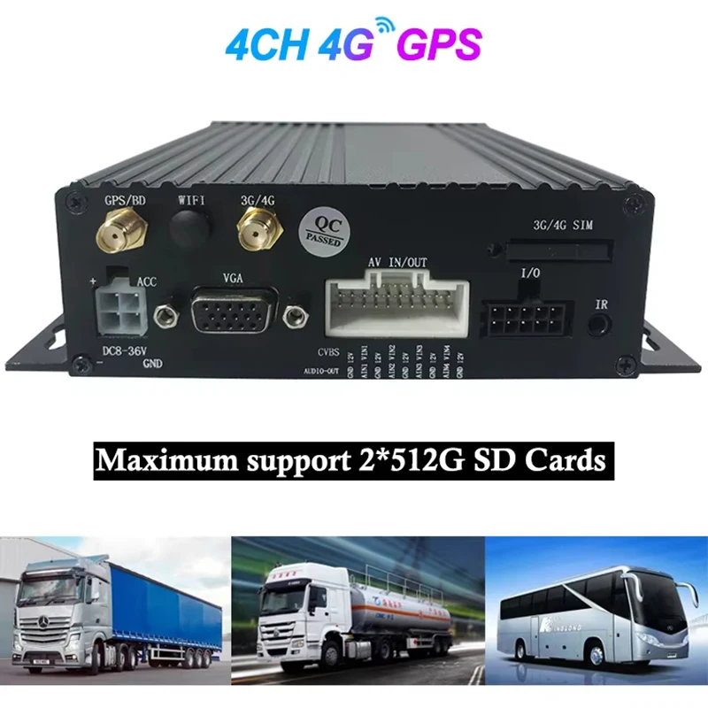H.264 4-Kanal Mobile DVR GPS Digital Video Recoder für Bus LKW Auto Black Box