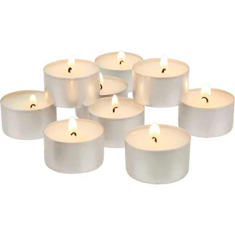 

Unscented Smokeless Long Burning Tea Light Candles with 6-7 Hour Extended Burn Time (Pack of 16, 800 Count Total)