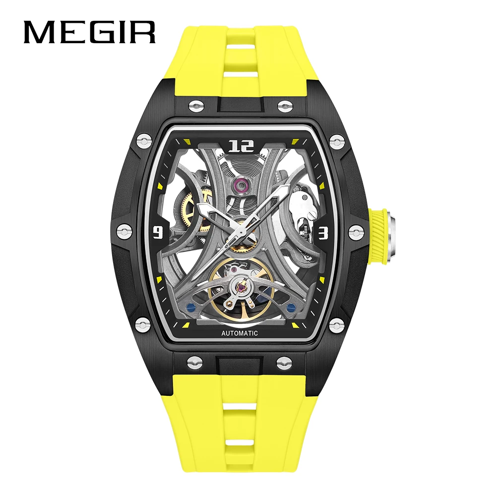 MEGIR New Automatic Watch Men's Luxury Brand Waterproof Business Mechanical Watch Man Silicone Wristwatch Male Clock