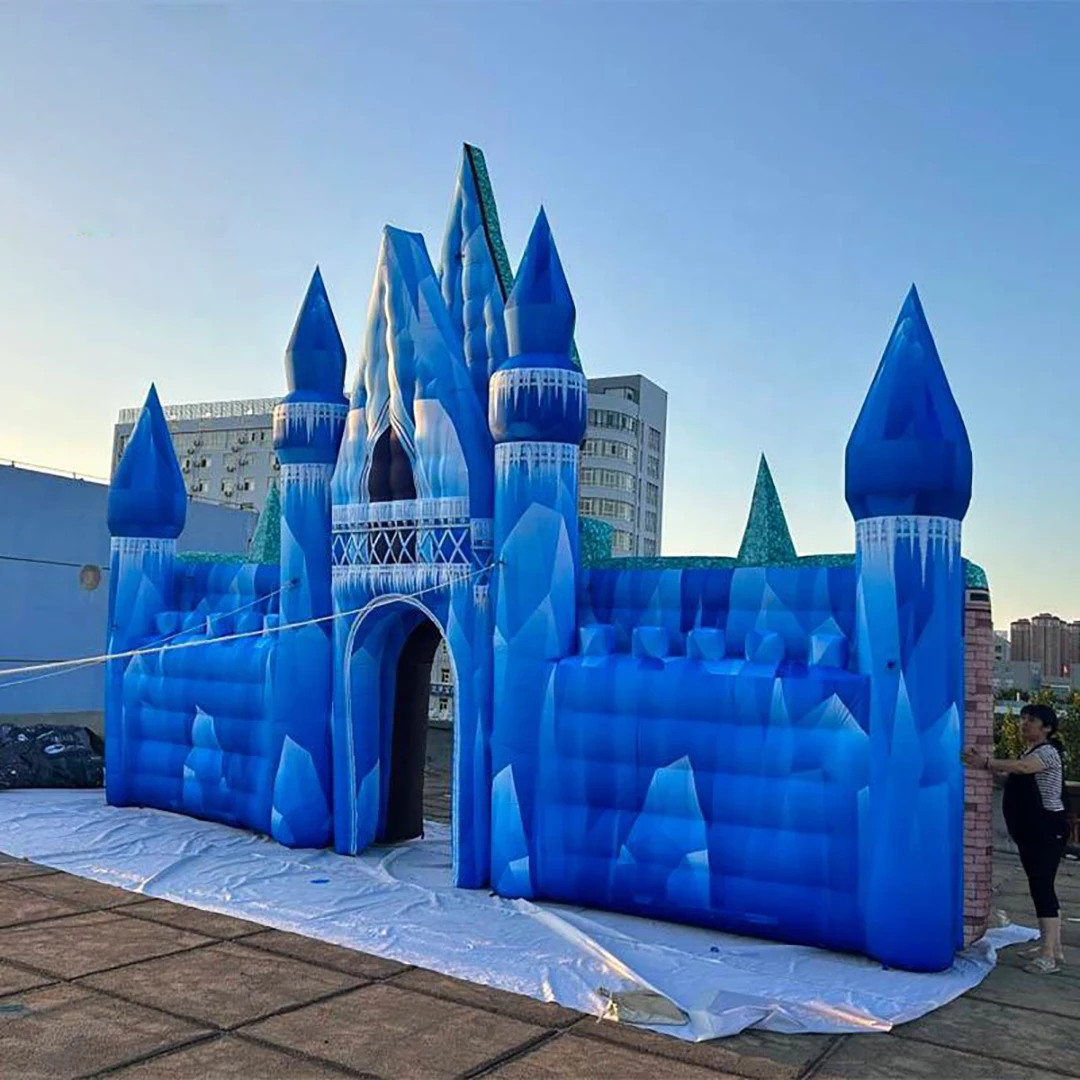 Giant Inflatable Castle Arch Air Blow Ice Glacier House Entrance Archway Outdoor Theme Party Decor Event Advertising Props