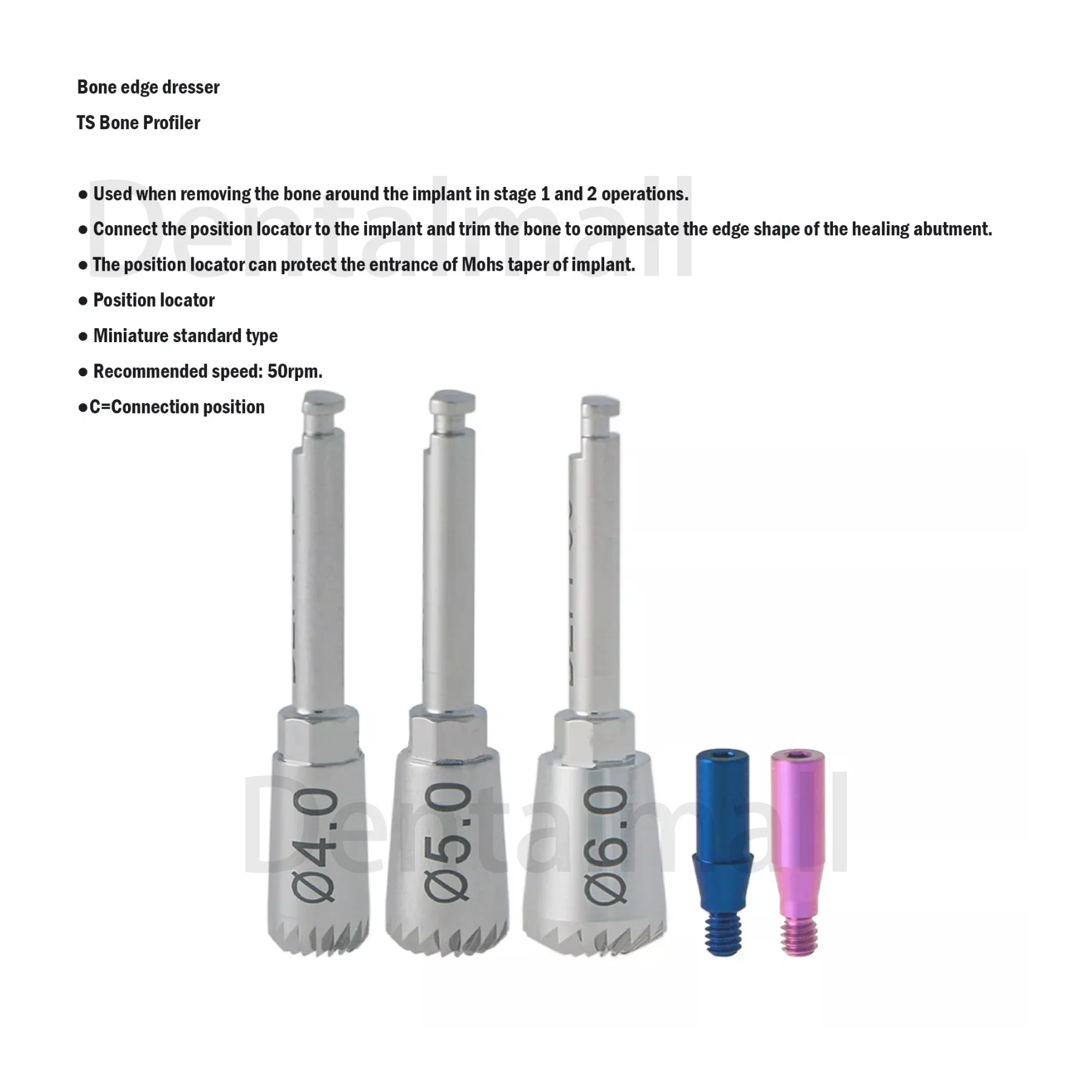 Dentals Implants Bone Profilers Guides Screws Surgicals Instruments Hiossens OSSTEM Fit 4.0/5.0/6.0