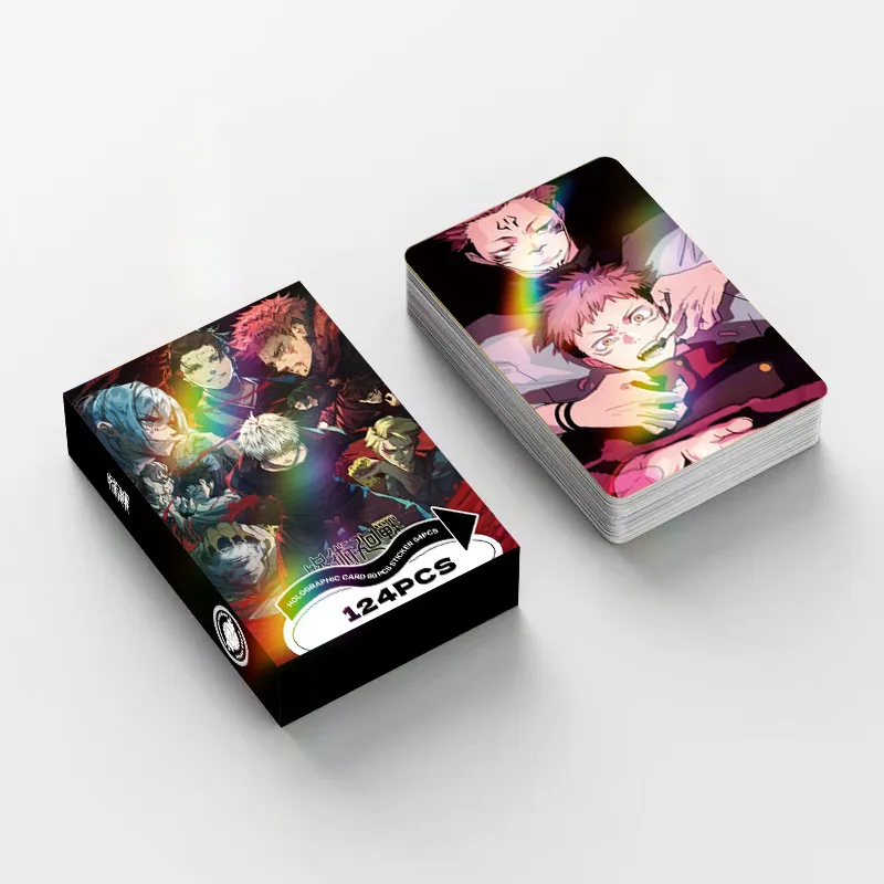 สติกเกอร์การ์ดโลโม่ลายอนิเมะญี่ปุ่น จูจุตสึ ไคเซ็น 124 ชิ้น พร้อมโปสการ์ด ข้อความ รูปภาพ ของขวัญสำหรับแฟนเกม ของสะสม การ์ดสะสม