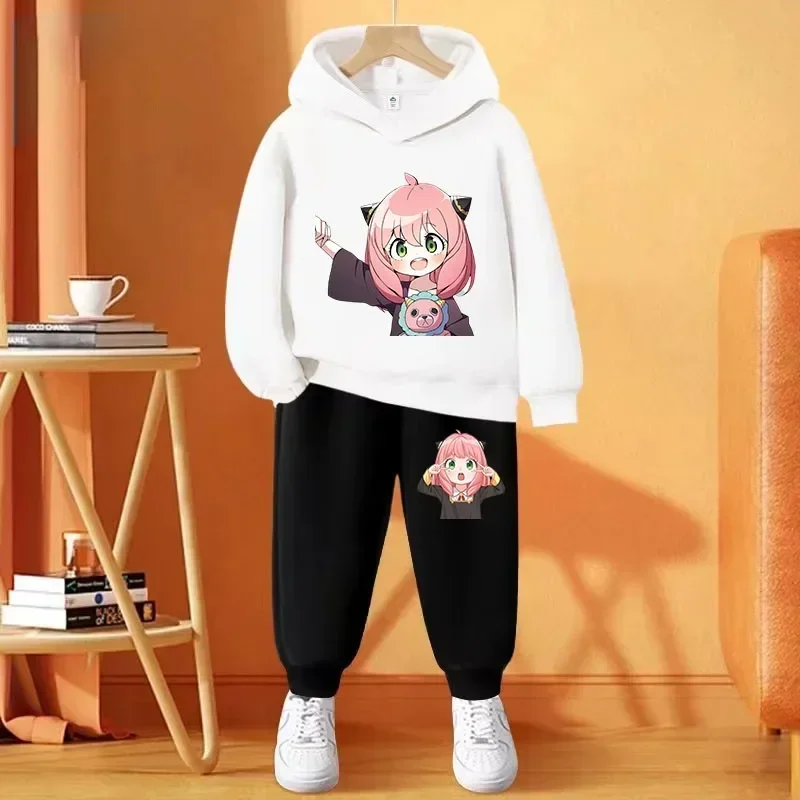 Anya Spy X Family Children's Clothing Hoodie Boys Girls Cartoon Printed Coat Long Sleeve Sweatshirt set Children's gift top