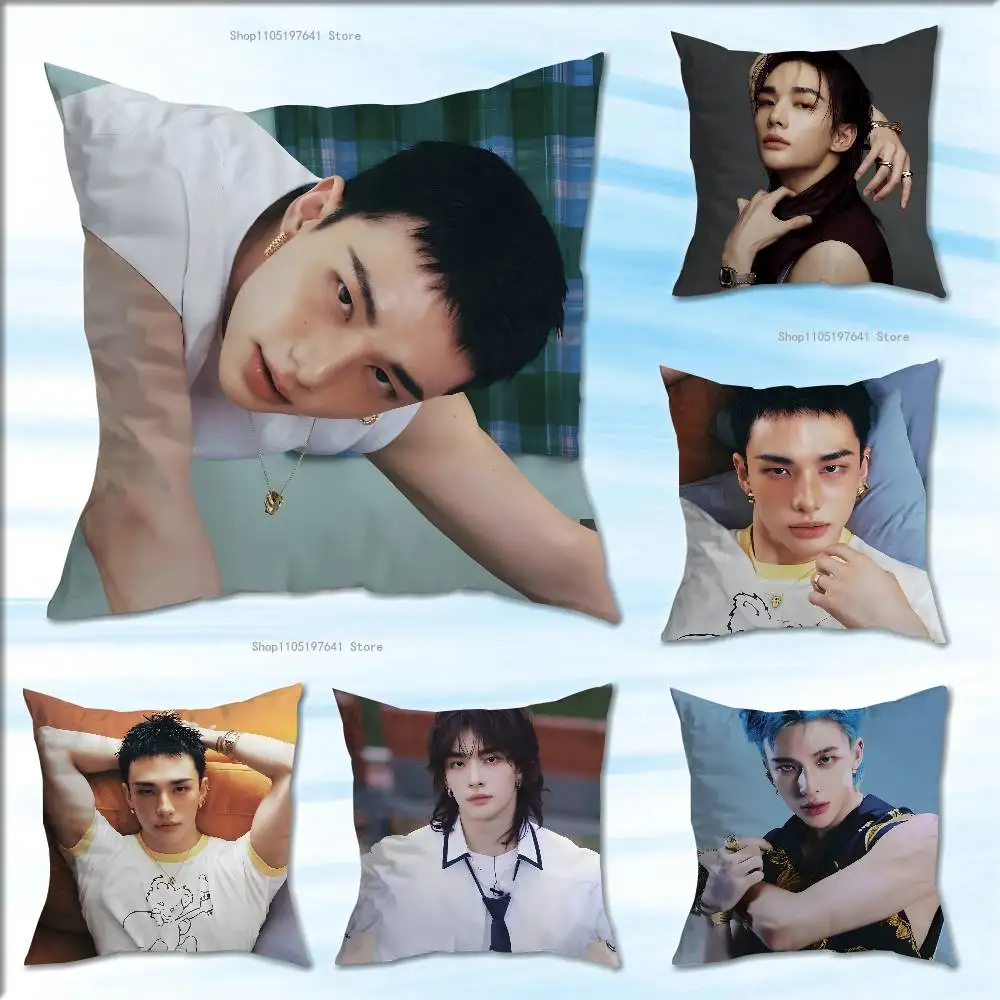 

Korea Singer H-Hyunjins Pillow Case Plush Pillow Cases Home Decoration Pillow Cover for Sofa Bed Chair Living Room